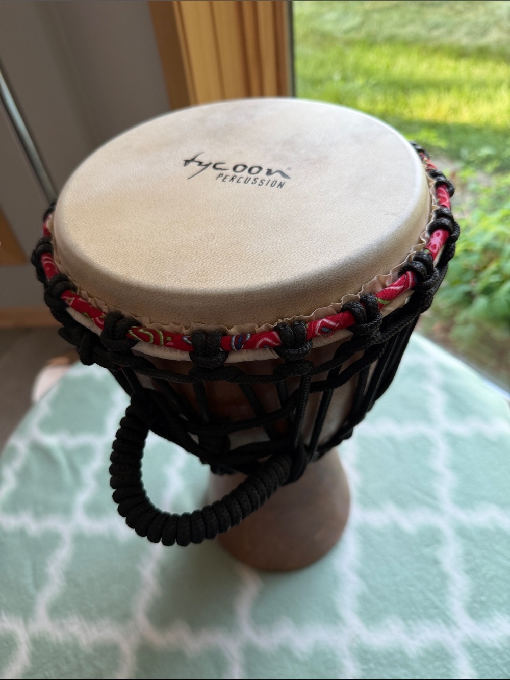 Tycoon Percussion 8" Rope-Tuned Wood Djembe Hand Drum – Natural Brown - Picture 2 of 8